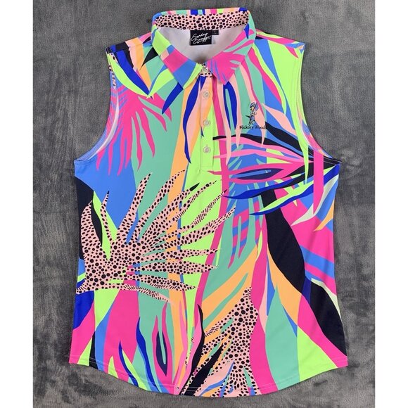 Sunday Swagger Women’s L Lola Sleeveless Bright Colors Golf Polo Logo - Picture 1 of 8